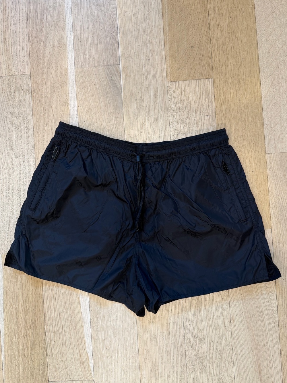 Alexander Wang Black Nylon logo jacquard shorts